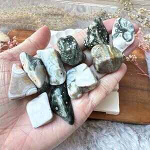 Set of 10 Small Ocean Jasper Tumbles